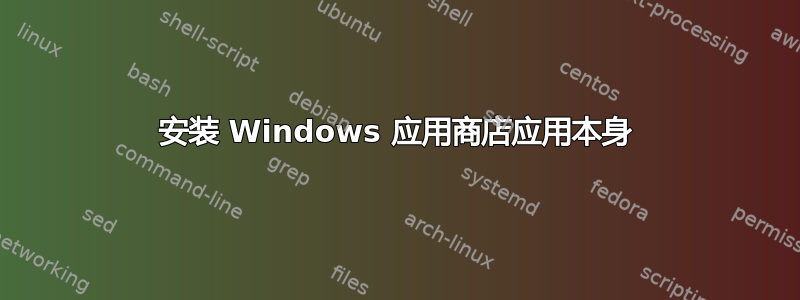 安装 Windows 应用商店应用本身