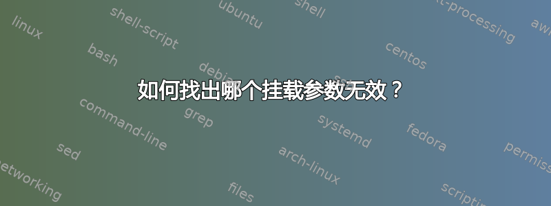 如何找出哪个挂载参数无效？