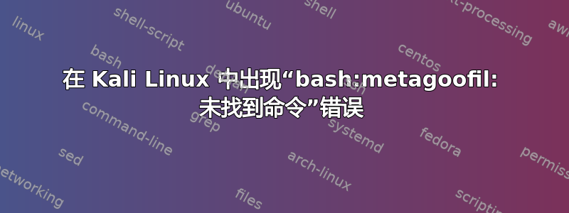 在 Kali Linux 中出现“bash:metagoofil: 未找到命令”错误