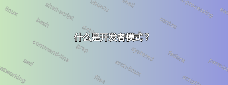 什么是开发者模式？