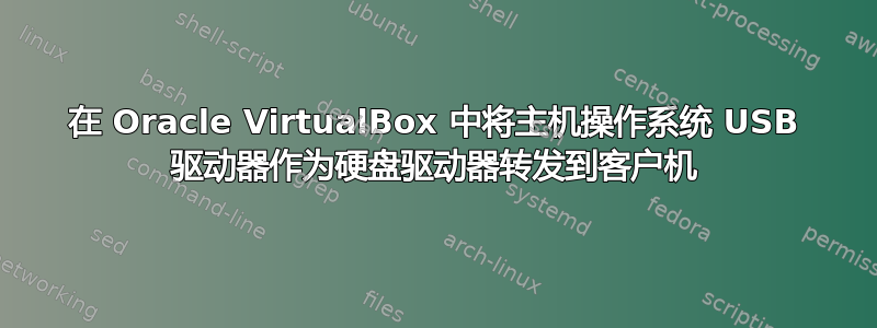 在 Oracle VirtualBox 中将主机操作系统 USB 驱动器作为硬盘驱动器转发到客户机