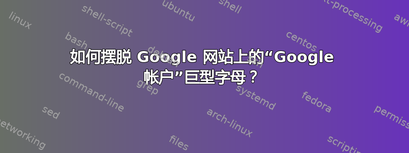 如何摆脱 Google 网站上的“Google 帐户”巨型字母？