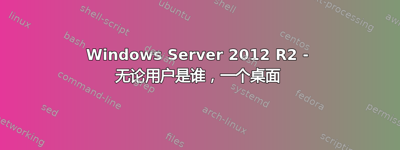 Windows Server 2012 R2 - 无论用户是谁，一个桌面