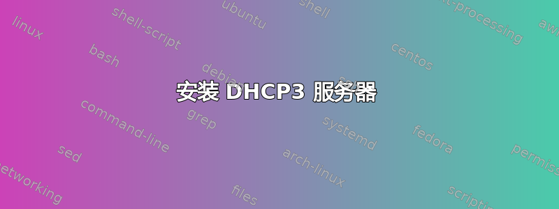 安装 DHCP3 服务器