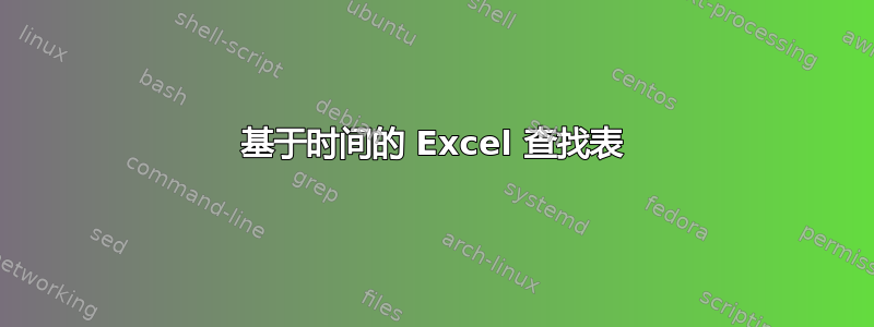 基于时间的 Excel 查找表