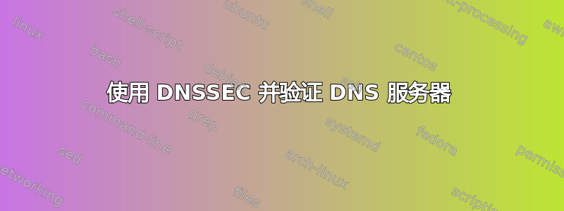 使用 DNSSEC 并验证 DNS 服务器