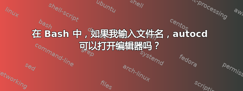 在 Bash 中，如果我输入文件名，autocd 可以打开编辑器吗？