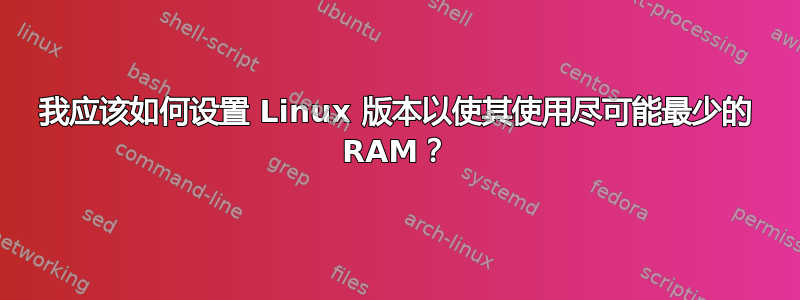 我应该如何设置 Linux 版本以使其使用尽可能最少的 RAM？