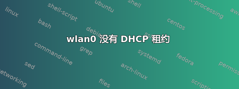 wlan0 没有 DHCP 租约