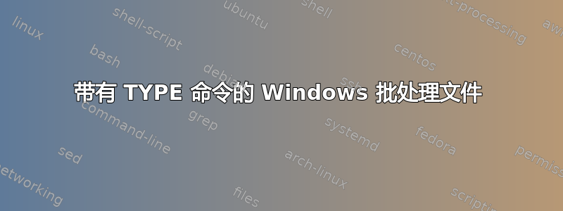 带有 TYPE 命令的 Windows 批处理文件