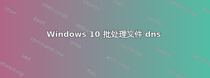 Windows 10 批处理文件 dns