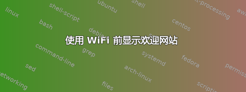 使用 WiFi 前显示欢迎网站