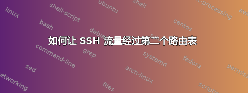 如何让 SSH 流量经过第二个路由表