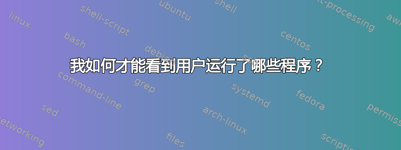 我如何才能看到用户运行了哪些程序？