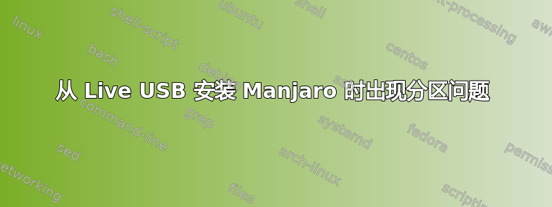 从 Live USB 安装 Manjaro 时出现分区问题