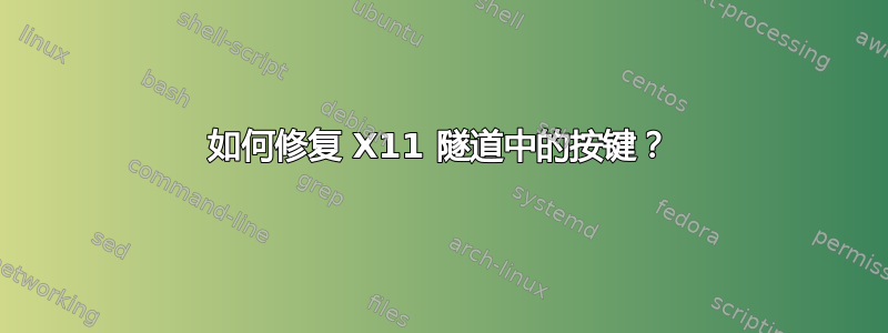 如何修复 X11 隧道中的按键？