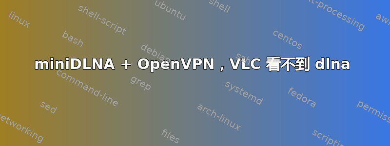 miniDLNA + OpenVPN，VLC 看不到 dlna