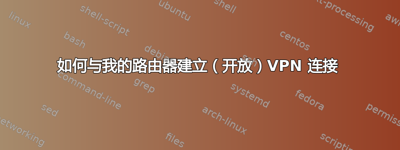 如何与我的路由器建立（开放）VPN 连接