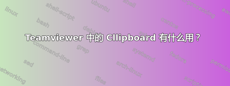 Teamviewer 中的 Cllipboard 有什么用？