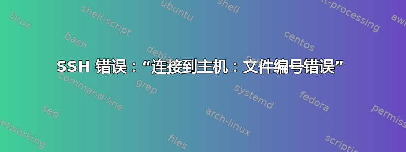 SSH 错误：“连接到主机：文件编号错误”