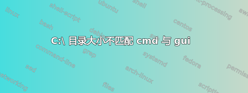 C:\ 目录大小不匹配 cmd 与 gui 