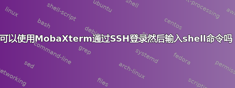 我可以使用MobaXterm通过SSH登录然后输入shell命令吗？