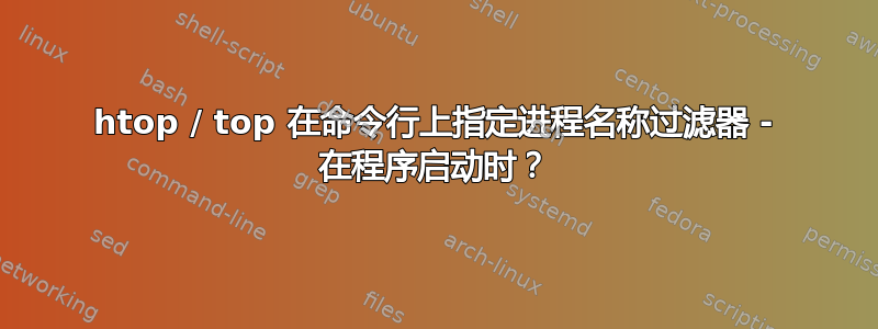 htop / top 在命令行上指定进程名称过滤器 - 在程序启动时？