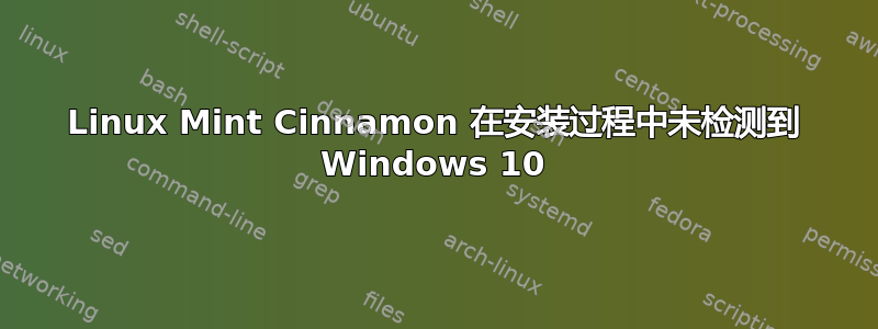 Linux Mint Cinnamon 在安装过程中未检测到 Windows 10