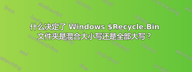 什么决定了 Windows $Recycle.Bin 文件夹是混合大小写还是全部大写？