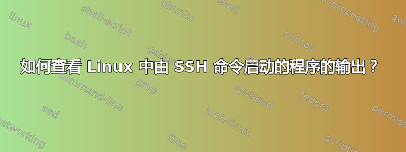 如何查看 Linux 中由 SSH 命令启动的程序的输出？