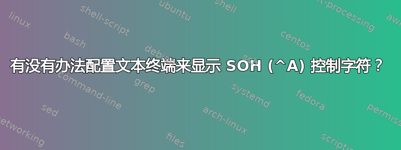 有没有办法配置文本终端来显示 SOH (^A) 控制字符？