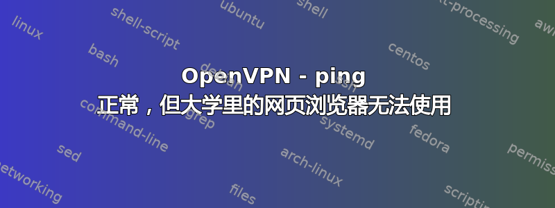 OpenVPN - ping 正常，但大学里的网页浏览器无法使用