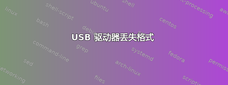 USB 驱动器丢失格式