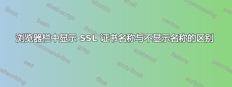 浏览器栏中显示 SSL 证书名称与不显示名称的区别