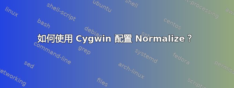 如何使用 Cygwin 配置 Normalize？