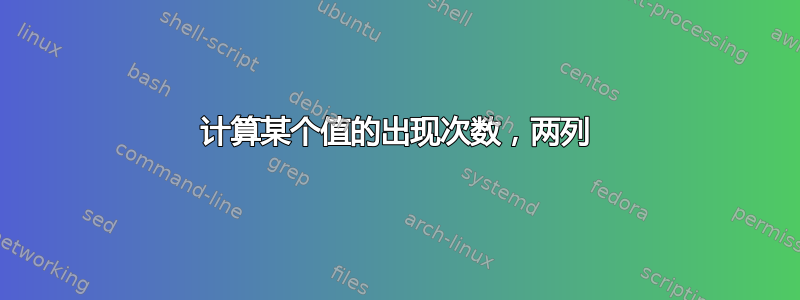 计算某个值的出现次数，两列