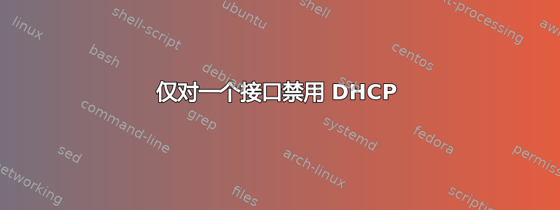 仅对一个接口禁用 DHCP