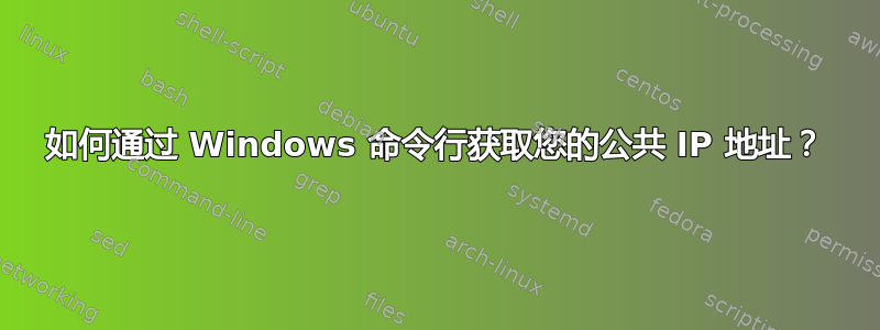 如何通过 Windows 命令行获取您的公共 IP 地址？