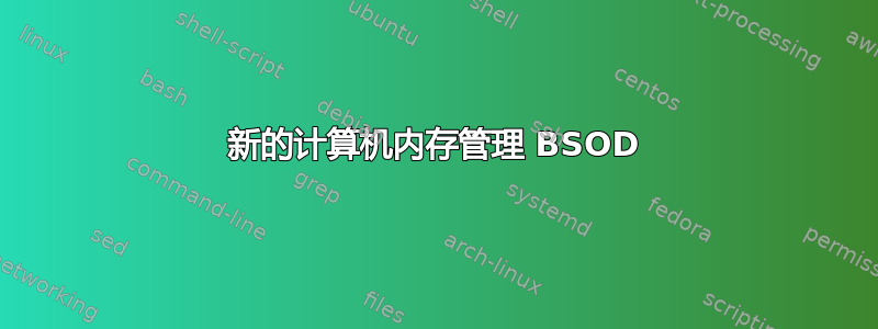 新的计算机内存管理 BSOD