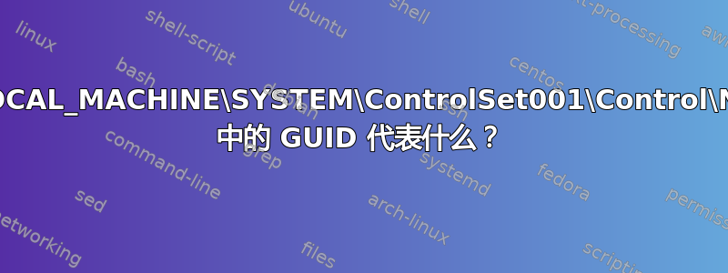 HKEY_LOCAL_MACHINE\SYSTEM\ControlSet001\Control\Network 中的 GUID 代表什么？