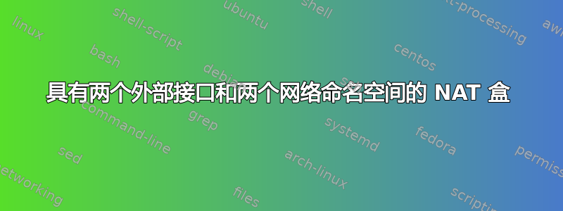 具有两个外部接口和两个网络命名空间的 NAT 盒