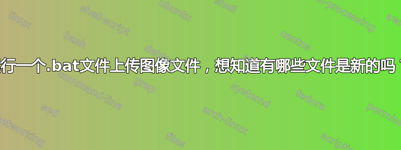 运行一个.bat文件上传图像文件，想知道有哪些文件是新的吗？