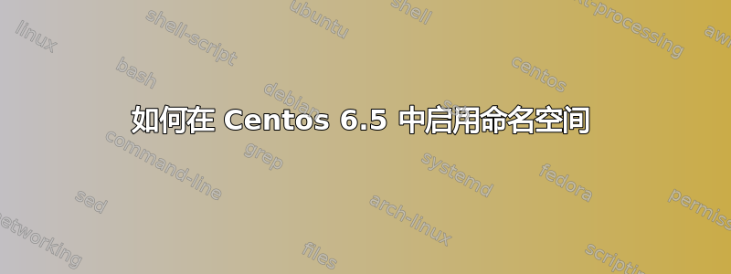 如何在 Centos 6.5 中启用命名空间