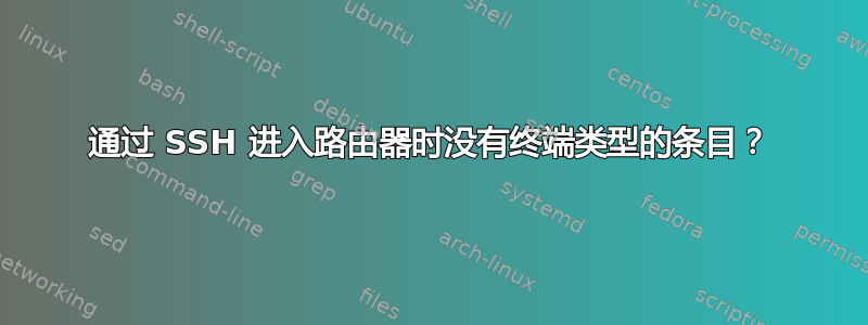 通过 SSH 进入路由器时没有终端类型的条目？