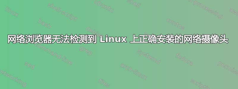 网络浏览器无法检测到 Linux 上正确安装的网络摄像头