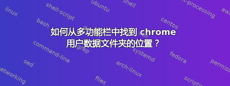 如何从多功能栏中找到 chrome 用户数据文件夹的位置？