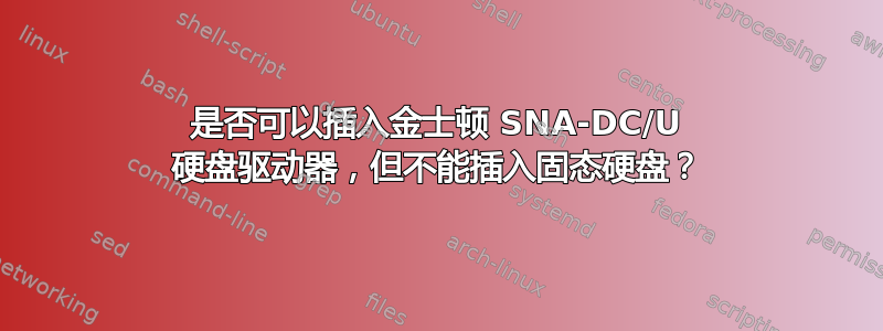 是否可以插入金士顿 SNA-DC/U 硬盘驱动器，但不能插入固态硬盘？