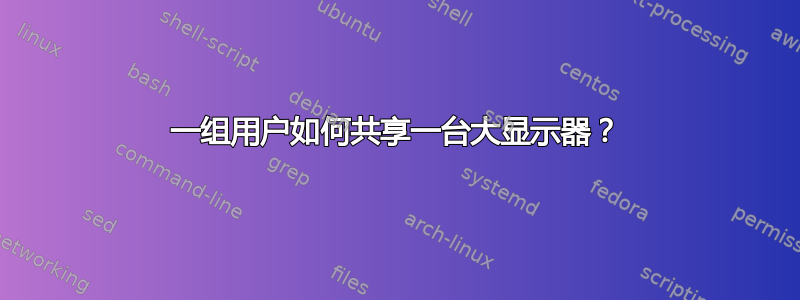 一组用户如何共享一台大显示器？