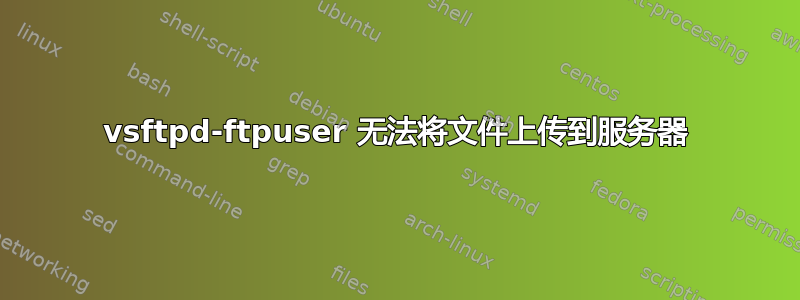 vsftpd-ftpuser 无法将文件上传到服务器