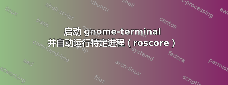 启动 gnome-terminal 并自动运行特定进程（roscore）